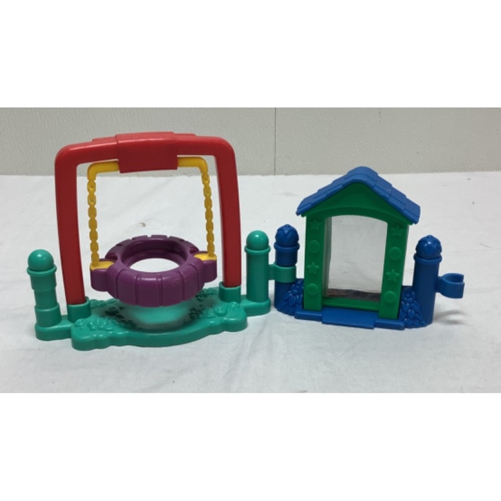 VTG Fisher Price Little People Tire Swing Amusement Park Fun House Mirror 2003